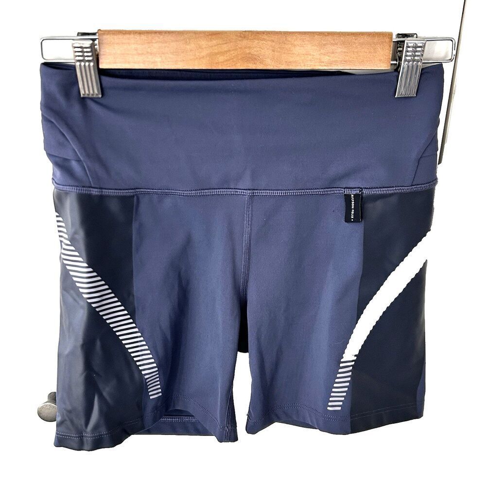 Athleta x Felix Allyson Legend Shortie Shorts Size Small Blue Rinning Workout